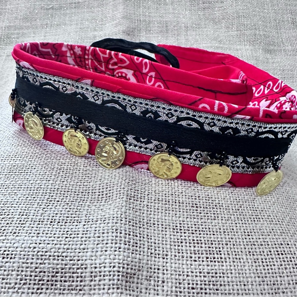 Artisan Coin Choker Necklace Bandana Scarf Jewelry Neckerchief Handmade OOAK new